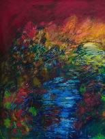 Kevin Atkinson; Abstract Sunset, diptych