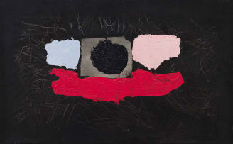 Sam Nhlengethwa; Abstract in Four Colours: Black, White, Red and Pink
