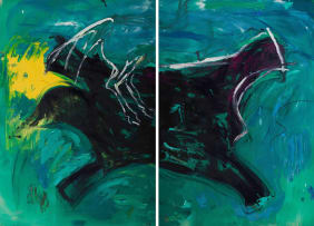 Jo Smail; Abstract Forms, diptych