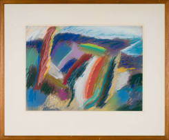 Kevin Atkinson; Abstract in Blue, Orange and Purple