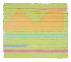 Lynda Ballen; Geometric Composition with Orange Triangles