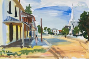 Gerhard Batha; Street Scene with Figure and Church