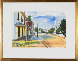 Gerhard Batha; Street Scene with Figure and Church