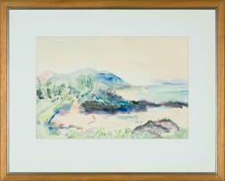 Rain Battiss; Landscape with Mountains in the Distance