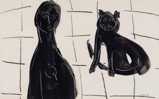Charles Gassner; Figure and Cat