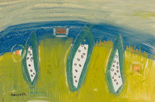 Charles Gassner; Abstract in Blue and Green