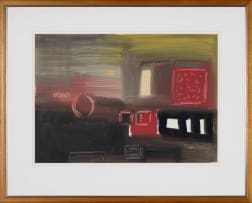 Charles Gassner; Abstract Composition in Pink and Black