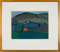 Charles Gassner; Composition with Houses and Mountain