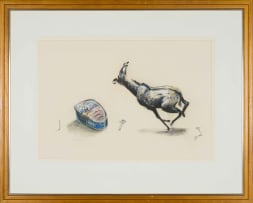 William Kentridge; Untitled (Antelope and Tin Can)