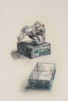 William Kentridge; Untitled (Lioness and Crate)