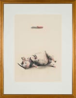 William Kentridge; Untitled (Rhino and Fish Scaler)