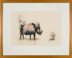 William Kentridge; Untitled (Warthog and Cupcake)