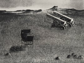 Pippa Skotnes; Landscape with Canons, Perambulator and Dog