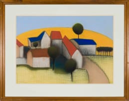 Pieter van der Westhuizen; Houses with Red and Blue Roofs