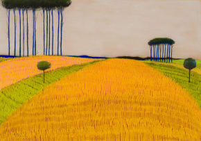 Pieter van der Westhuizen; Wheatfield with Tall Trees