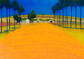 Pieter van der Westhuizen; Wheatfield with Houses