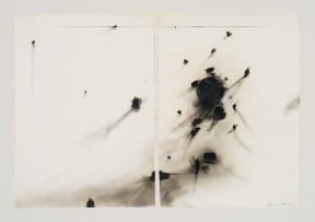 Louis van Heerden; Black and White Abstract, diptych