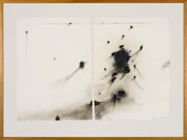 Louis van Heerden; Black and White Abstract, diptych