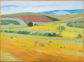 Nico Verboom; Landscape with Gravel Road and Distant Hills