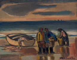 Maurice van Essche; Fishermen on the Shore
