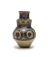 Lephina Molefe; Vase with incised pattern and relief decoration