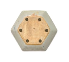 Tim Morris; Hexagonal plate with floral motifs