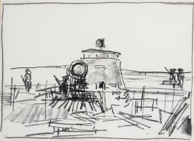 George Coutouvidis; Figures by a Tower