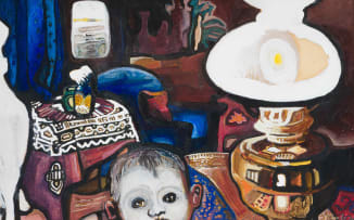 Jennifer Lynne Crooks; Interior with Child