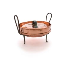 A Cape copper tart pan and cover, TH & BT Lawton, 1863-1891