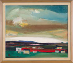 Hennie Niemann Snr; Landskap met Huisies – Oos-Vrystaat (Landscape with Houses – Eastern Free State)