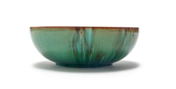 Linn Ware; Bowl, with floral frog, two