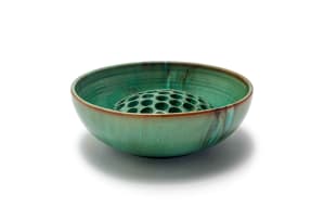 Linn Ware; Bowl, with floral frog, two