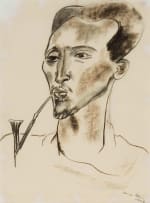 Irma Stern; Watussi Man Smoking a Pipe
