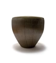Digby Hoets; Jardinière with inverted rim and relief pattern