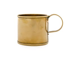 A Cape brass coffee mug, T.C. Falck, Robertson, early 20th century