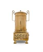 A Cape brass coffee urn and konfoor, T.C. Falck, Roberston, 20th century