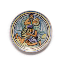 Linn Ware; Plate, painted with two figures