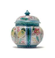 Linn Ware; Floral patterned jar and cover
