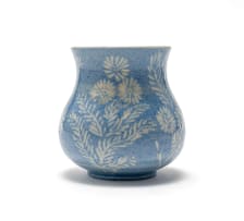 Linn Ware; Vase with everted rim, incised with flowers