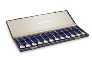 An Elizabeth II replica set of Tichborne Celebrities silver teaspoons, Jan-Pierre Dondelinger, South-Africa, 1977