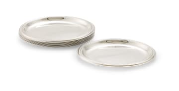 A set of ten German silver coasters, c.1888