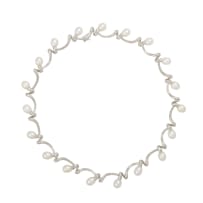 Pearl and diamond necklace