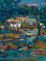 Walter Battiss; River and Houses