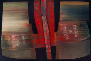 Larry Scully; Red Abstract Composition