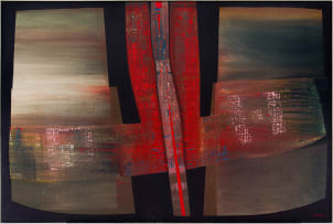 Larry Scully; Red Abstract Composition