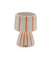 Sheba table lamp with red ochre stripes