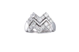 Chevron style diamond ring