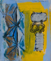 Francine Scialom Greenblatt; Untitled (Abstract in Blue and Yellow)