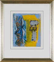 Francine Scialom Greenblatt; Untitled (Abstract in Blue and Yellow)