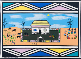 Esther Mahlangu; Untitled (Ndebele Village)